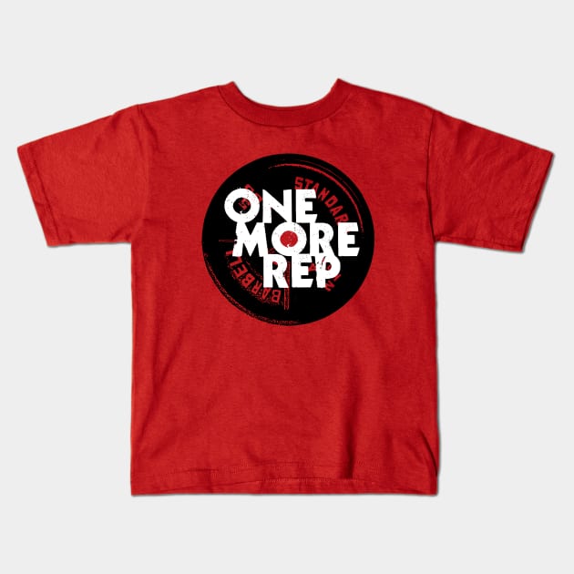 One More Rep - 45 Plate Kids T-Shirt by theUnluckyGoat